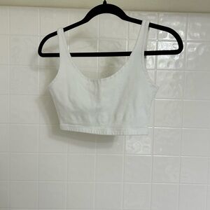 Brandy Melville White Cropped Cotton Tank